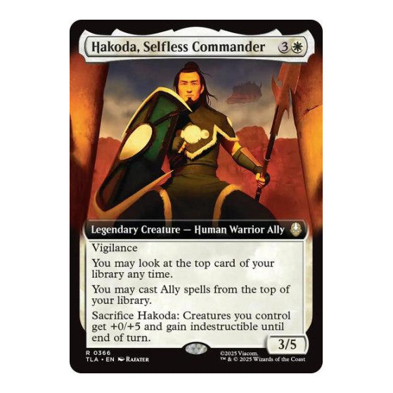 Hakoda, Selfless Commander (Extended Art) (TLA) #366 Rare (Near Mint) Avatar: The Last Airbender Magic: The Gathering: 2025