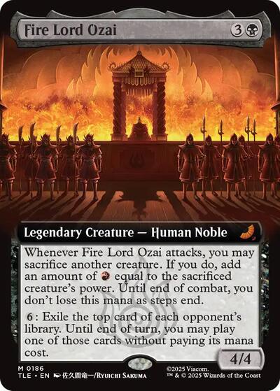 Fire Lord Ozai Extended Art (TLE) #186 Mythic Rare (Foil Near Mint) Avatar: The Last Airbender: Eternal-Legal Magic: The Gathering: 2025