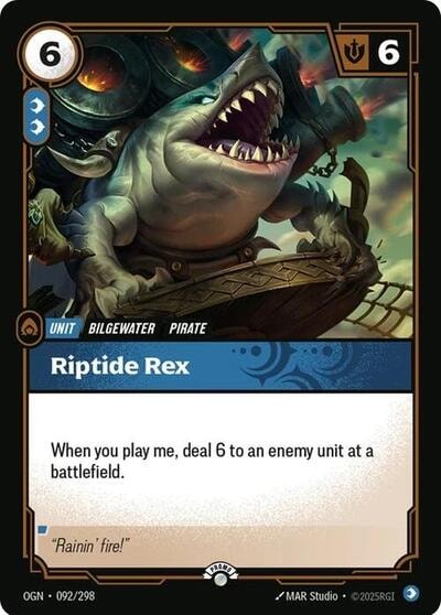 Riptide Rex (OPP) #092/298 Promo (Foil Near Mint) Riftbound Organized Play Promotional Cards Riftbound: League of Legends Trading Card Game: 2025