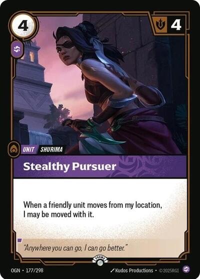 Stealthy Pursuer (OPP) #177/298 Promo (Foil Near Mint) Riftbound Organized Play Promotional Cards Riftbound: League of Legends Trading Card Game: 2025
