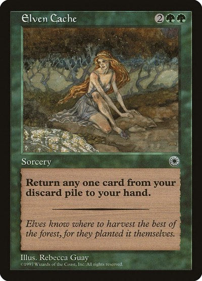 Elven Cache (POR) #164 Common (Moderately Played) Portal Magic: The Gathering: 1997