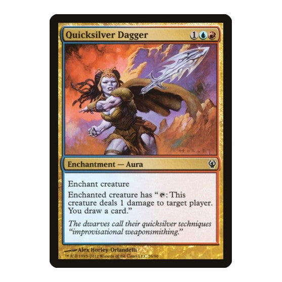 Quicksilver Dagger (DDJ) #26 Common (Lightly Played) Duel Decks: Izzet vs. Golgari Magic: The Gathering: 2012