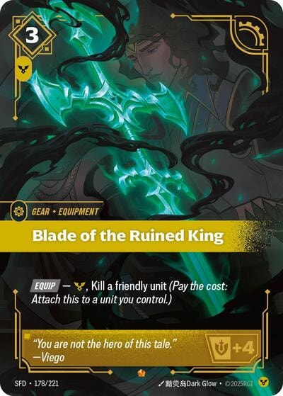 Blade of the Ruined King (SFD) #178/221 Epic (Foil Near Mint) Spiritforged Riftbound: League of Legends Trading Card Game: 2026