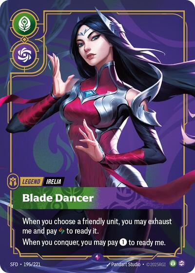Irelia - Blade Dancer (SFD) #195/221 Rare (Foil Near Mint) Spiritforged Riftbound: League of Legends Trading Card Game: 2026
