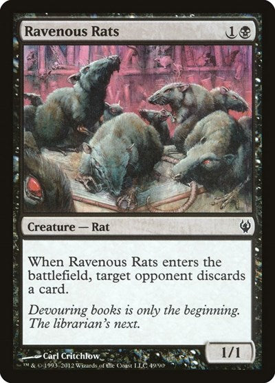 Ravenous Rats (DDJ) #49 Common (Lightly Played) Duel Decks: Izzet vs. Golgari Magic: 2012