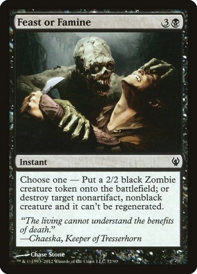 Feast or Famine (DDJ) #72 Common (Lightly Played) Duel Decks: Izzet vs. Golgari Magic: The Gathering: 2012