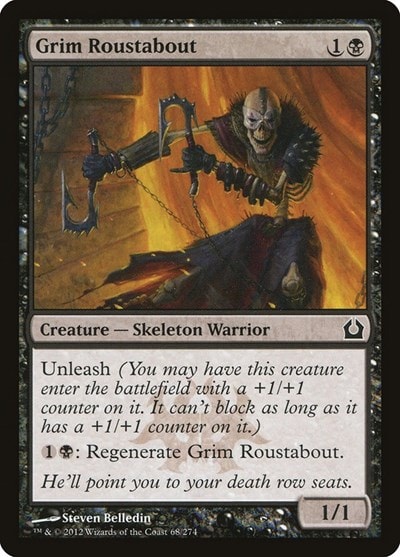 Grim Roustabout (RTR) #68 Common (Lightly Played) Return to Ravnica Magic: The Gathering: 2012