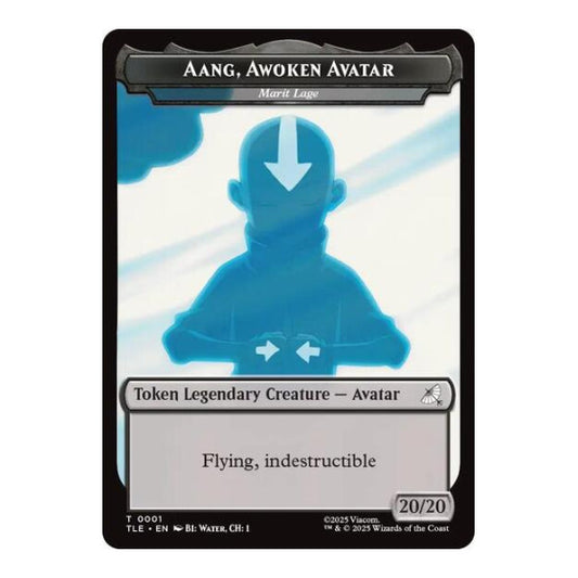 Aang, Awoken Avatar - Marit Lage // Treasure Double-Sided Token (TLE) #1 // 22 Token (Lightly Played) Avatar: The Last Airbender: Eternal-Legal Magic: The Gathering: 2025