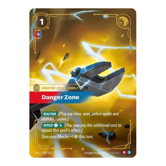 Danger Zone (SFD) #182/221 Epic (Foil Near Mint) Spiritforged Riftbound: League of Legends Trading Card Game: 2026
