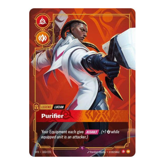Lucian, Purifier (SFD) #183/221 Rare (Foil Near Mint) Spiritforged Riftbound: League of Legends Trading Card Game: 2026