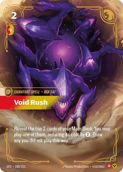 Void Rush (SFD) #188/221 Epic (Foil Near Mint) Spiritforged Riftbound: League of Legends Trading Card Game: 2026