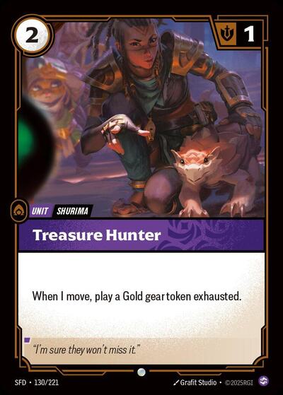Treasure Hunter (SFD) #130/221 Common (Near Mint) Spiritforged Riftbound: League of Legends Trading Card Game: 2026