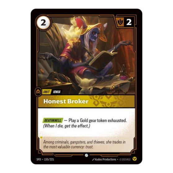 Honest Broker (SFD) #155/221 Common Spiritforged Riftbound: League of Legends Trading Card Game: 2026