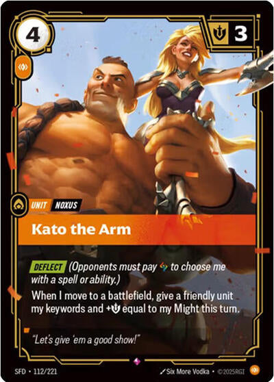 Kato the Arm (SFD) #112/221 Rare (Foil Near Mint) Spiritforged Riftbound: League of Legends Trading Card Game: 2026
