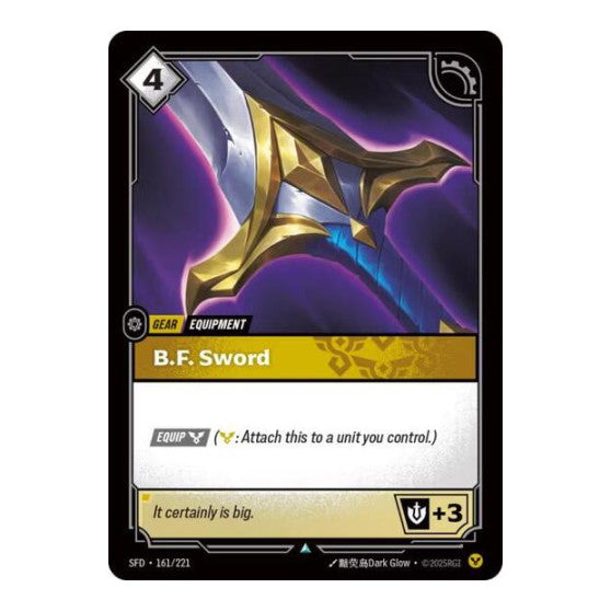 B.F. Sword (SFD) #161/221 Uncommon (Near Mint) Spiritforged Riftbound: League of Legends Trading Card Game: 2026