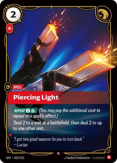 2026 Riftbound League of Legends Trading Card Game: Spiritforged (SFD) - Piercing Light (#023/221, Rare) (Foil, Near Mint)
