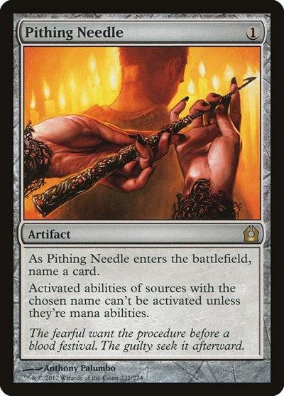 Pithing Needle (RTR) #231 Rare (Lightly Played) Return to Ravnica Magic: 2012