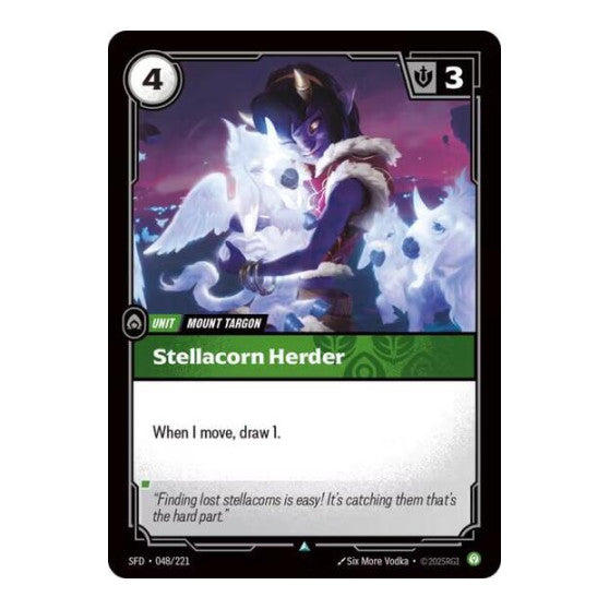 Stellacorn Herder (SFD) #048/221 Uncommon (Near Mint) Spiritforged Riftbound: League of Legends Trading Card Game: 2026