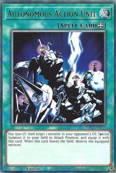 2025 YuGiOh: Phantom Revenge (PHRE) - Autonomous Action Unit (#PHRE-EN050, Rare) (1st Edition, Near Mint)