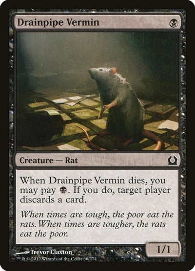 Drainpipe Vermin (RTR) #66 Common Return to Ravnica Magic: The Gathering: 2012