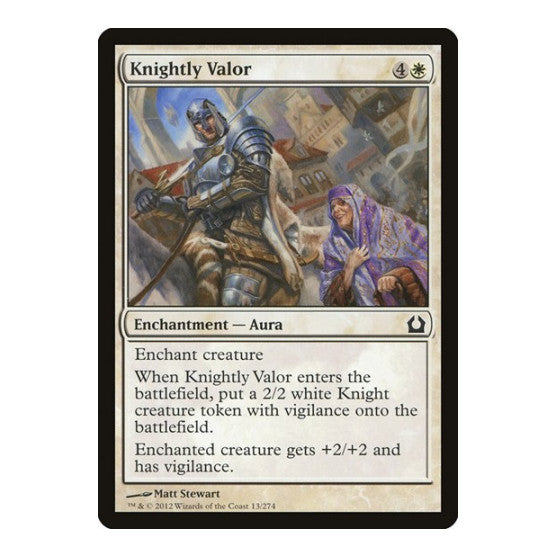 Knightly Valor (RTR) #13 Common (Moderately Played) Return to Ravnica Magic: The Gathering: 2012