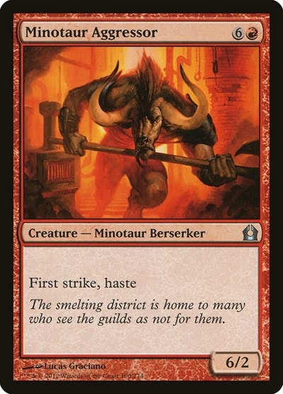 Minotaur Aggressor (RTR) #100 Uncommon (Moderately Played) Return to Ravnica Magic: The Gathering: 2012