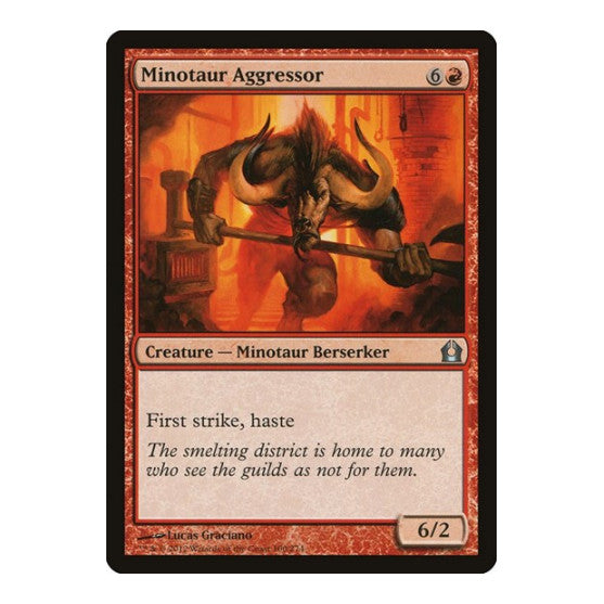 Minotaur Aggressor (RTR) #100 Uncommon (Moderately Played) Return to Ravnica Magic: The Gathering: 2012