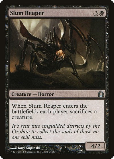 Slum Reaper (RTR) #77 Uncommon (Lightly Played) Return to Ravnica Magic: 2012