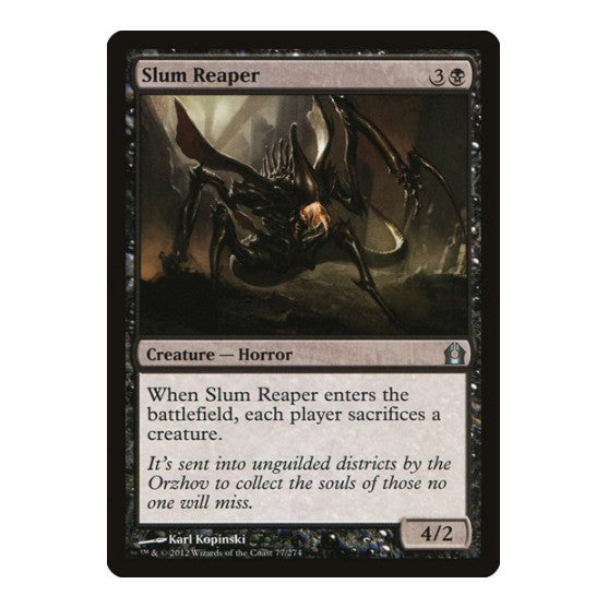 Slum Reaper (RTR) #77 Uncommon (Lightly Played) Return to Ravnica Magic: The Gathering: 2012