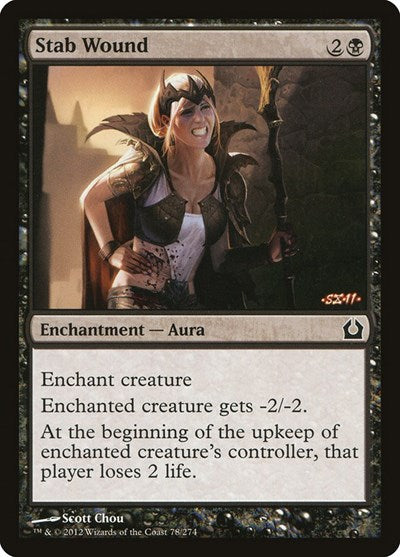 Stab Wound (RTR) #78 Common (Lightly Played) Return to Ravnica Magic: 2012