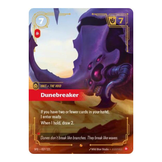 Dunebreaker (SFD) #027/221 Epic (Foil Near Mint) Spiritforged Riftbound: League of Legends Trading Card Game: 2026