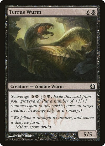 Terrus Wurm (RTR) #80 Common (Lightly Played) Return to Ravnica Magic: 2012
