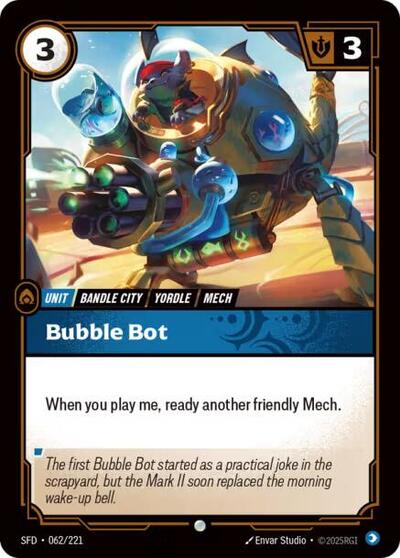 Bubble Bot (SFD) #062/221 Common (Foil Near Mint) Spiritforged Riftbound: League of Legends Trading Card Game: 2026