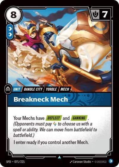 Breakneck Mech (SFD) #071/221 Uncommon (Near Mint) Spiritforged Riftbound: League of Legends Trading Card Game: 2026