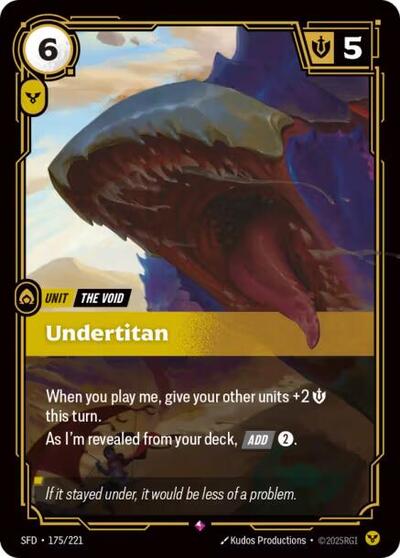 Undertitan (SFD) #175/221 Rare (Foil Near Mint) Spiritforged Riftbound: League of Legends Trading Card Game: 2026