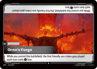 Ornn's Forge (SFD) #213/221 Uncommon (Near Mint) Spiritforged Riftbound: League of Legends Trading Card Game: 2026