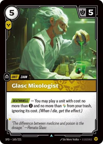Glasc Mixologist (SFD) #165/221 Uncommon (Near Mint) Spiritforged Riftbound: League of Legends Trading Card Game: 2026