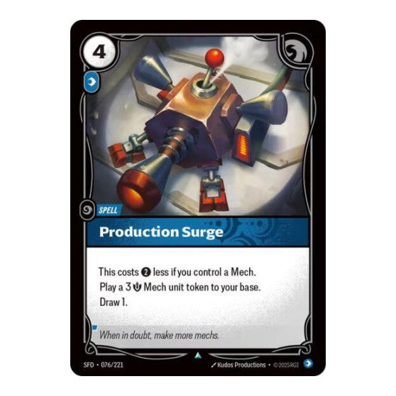 Production Surge (SFD) #076/221 Uncommon Spiritforged Riftbound: League of Legends Trading Card Game: 2026