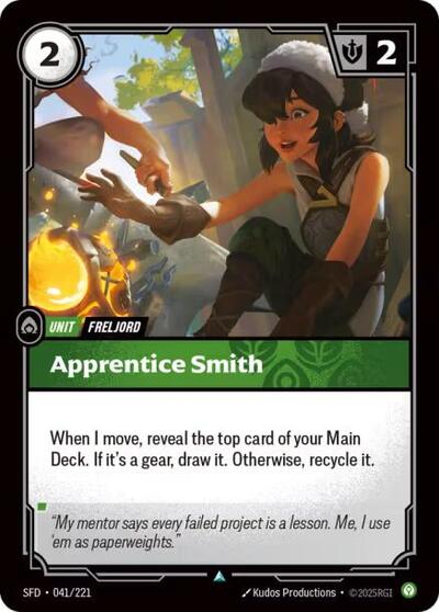 Apprentice Smith (SFD) #041/221 Uncommon (Near Mint) Spiritforged Riftbound: League of Legends Trading Card Game: 2026