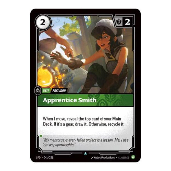 Apprentice Smith (SFD) #041/221 Uncommon (Near Mint) Spiritforged Riftbound: League of Legends Trading Card Game: 2026