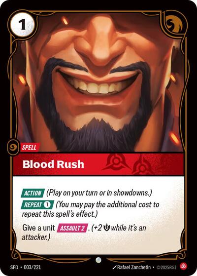 Blood Rush (SFD) #003/221 Common Spiritforged Riftbound: League of Legends Trading Card Game: 2026