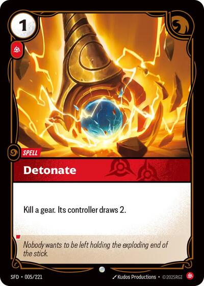 Detonate (SFD) #005/221 Common (Near Mint) Spiritforged Riftbound: League of Legends Trading Card Game: 2026