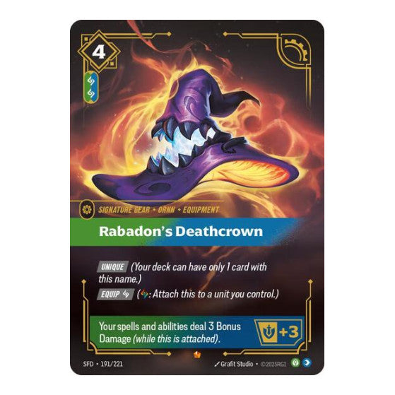 Rabadon's Deathcrown (SFD) #191/221 Epic (Foil Near Mint) Spiritforged Riftbound: League of Legends Trading Card Game: 2026