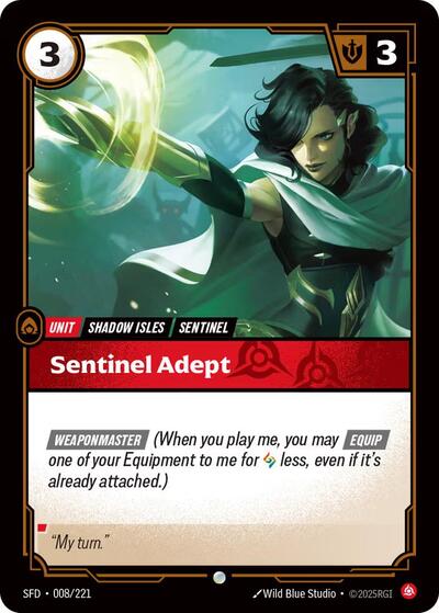 Sentinel Adept (SFD) #008/221 Common Spiritforged Riftbound: League of Legends Trading Card Game: 2026