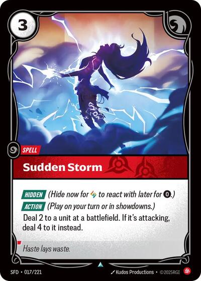 Sudden Storm (SFD) #017/221 Uncommon (Near Mint) Spiritforged Riftbound: League of Legends Trading Card Game: 2026