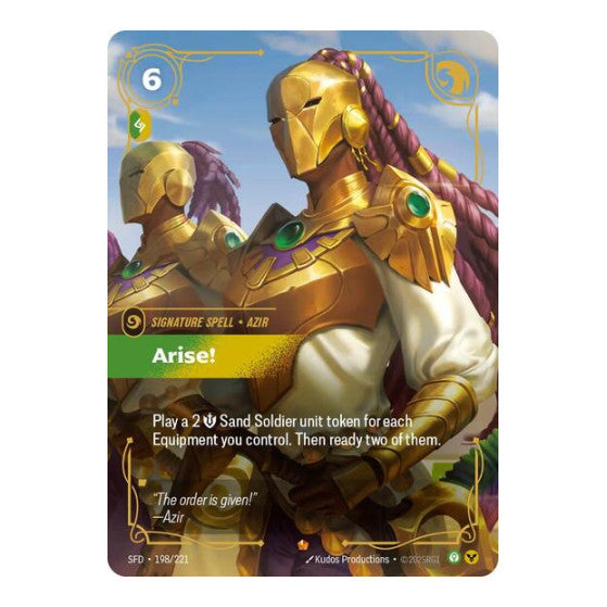 Arise! (SFD) #198/221 Epic (Foil Near Mint) Spiritforged Riftbound: League of Legends Trading Card Game: 2026