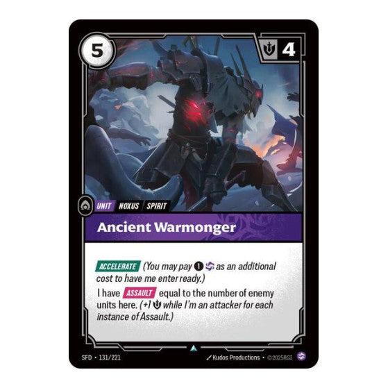 Ancient Warmonger (SFD) #131/221 Uncommon Spiritforged Riftbound: League of Legends Trading Card Game: 2026