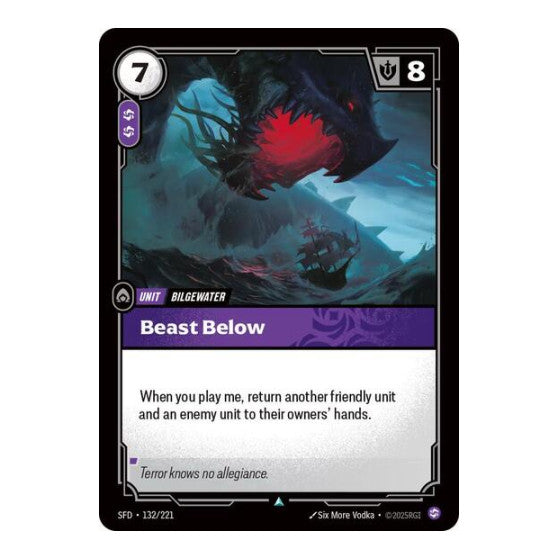 Beast Below (SFD) #132/221 Uncommon Spiritforged Riftbound: League of Legends Trading Card Game: 2026