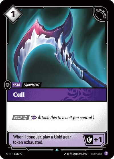 Cull (SFD) #134/221 Uncommon (Near Mint) Spiritforged Riftbound: League of Legends Trading Card Game: 2026