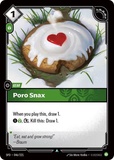 Poro Snax (SFD) #046/221 Uncommon (Near Mint) Spiritforged Riftbound: League of Legends Trading Card Game: 2026